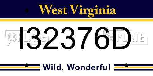 I32376D West Virginia License Plate