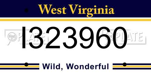 I323960 West Virginia License Plate
