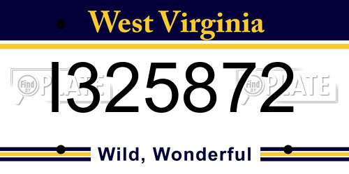 I325872 West Virginia License Plate
