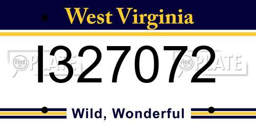 I327072 West Virginia License Plate