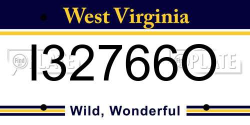 I32766O West Virginia License Plate