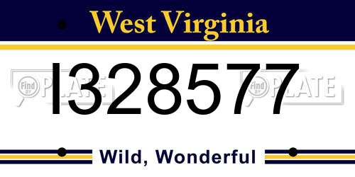 I328577 West Virginia License Plate