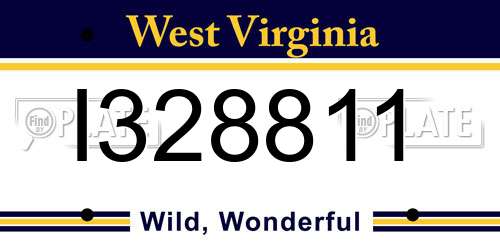 I328811 West Virginia License Plate