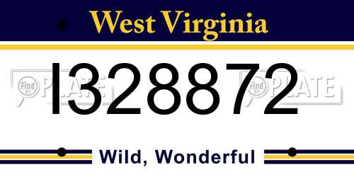 I328872 West Virginia License Plate
