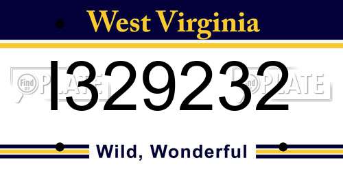 I329232 West Virginia License Plate