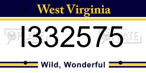 I332575 West Virginia License Plate