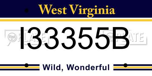 I33355B West Virginia License Plate