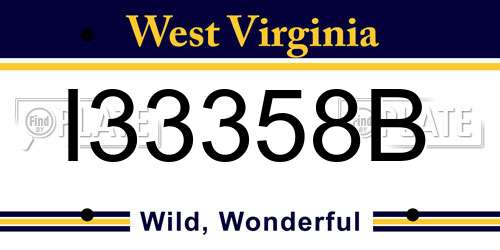I33358B West Virginia License Plate