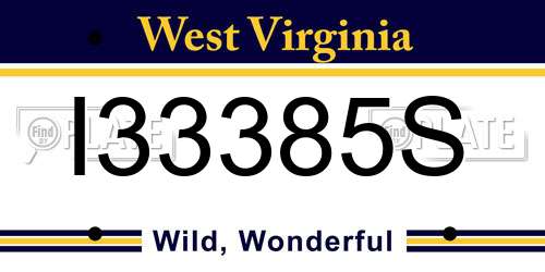 I33385S West Virginia License Plate