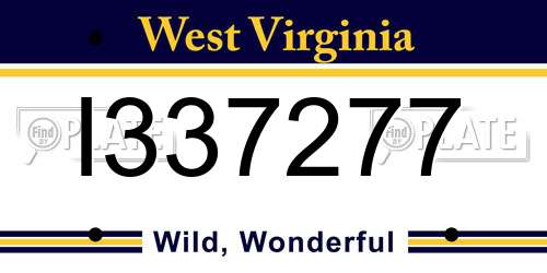 I337277 West Virginia License Plate