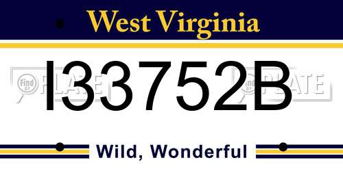 I33752B West Virginia License Plate
