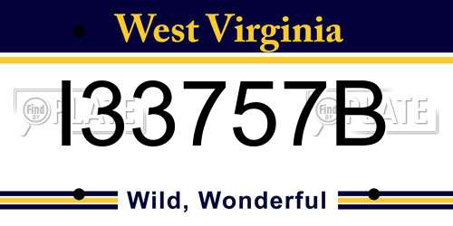 I33757B West Virginia License Plate