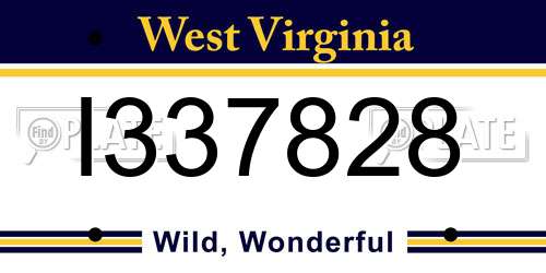 I337828 West Virginia License Plate