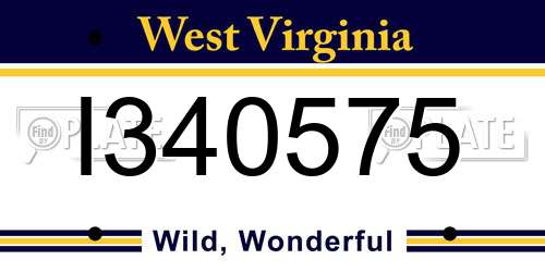 I340575 West Virginia License Plate