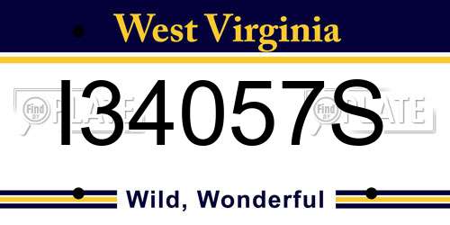 I34057S West Virginia License Plate