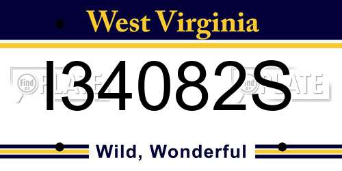 I34082S West Virginia License Plate