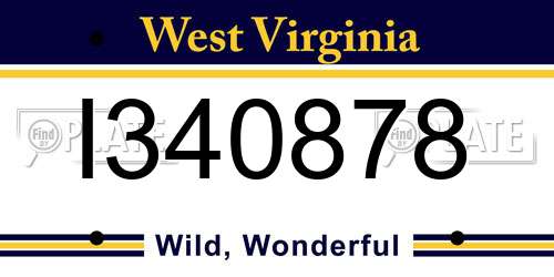 I340878 West Virginia License Plate