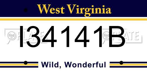 I34141B West Virginia License Plate