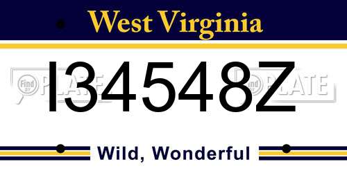I34548Z West Virginia License Plate