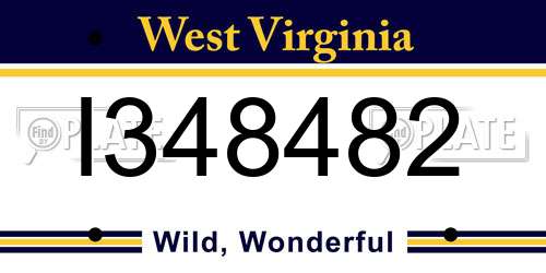I348482 West Virginia License Plate
