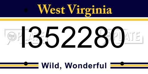 I352280 West Virginia License Plate