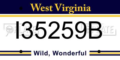 I35259B West Virginia License Plate