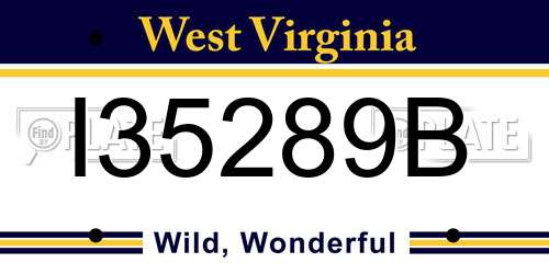 I35289B West Virginia License Plate