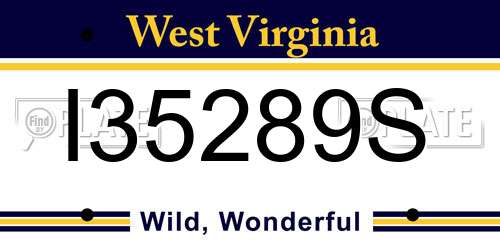 I35289S West Virginia License Plate