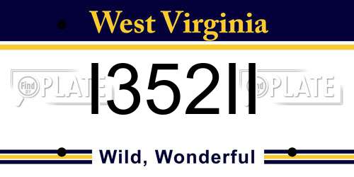 I352II West Virginia License Plate