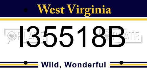 I35518B West Virginia License Plate