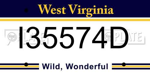 I35574D West Virginia License Plate