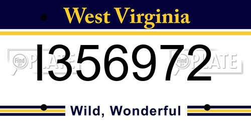 I356972 West Virginia License Plate