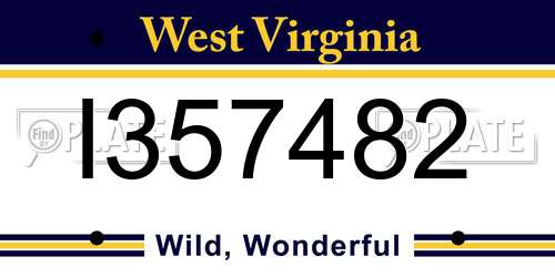 I357482 West Virginia License Plate