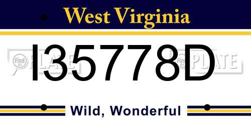I35778D West Virginia License Plate