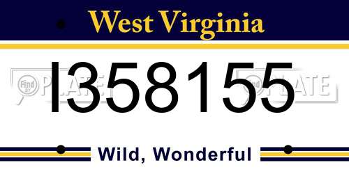 I358155 West Virginia License Plate