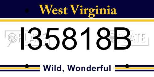 I35818B West Virginia License Plate