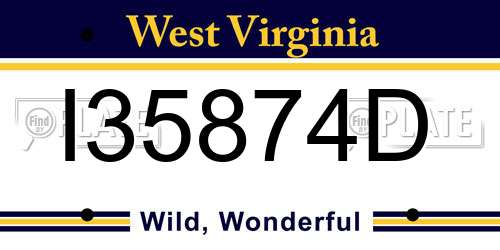 I35874D West Virginia License Plate