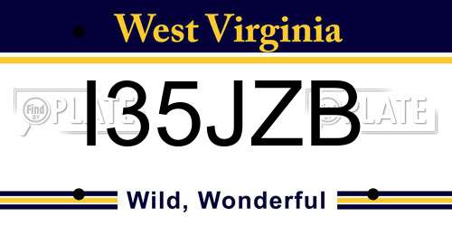 I35JZB West Virginia License Plate
