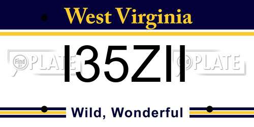 I35ZII West Virginia License Plate
