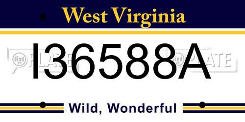 I36588A West Virginia License Plate