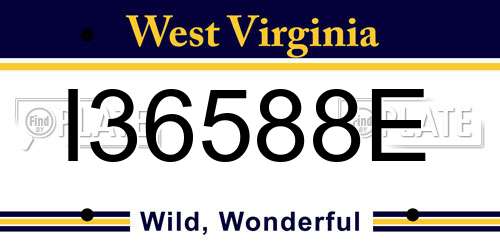 I36588E West Virginia License Plate