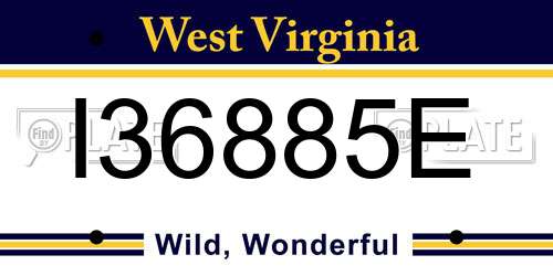 I36885E West Virginia License Plate