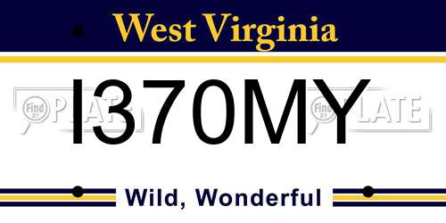 I370MY West Virginia License Plate