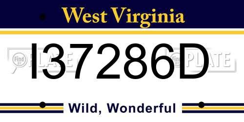 I37286D West Virginia License Plate
