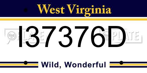 I37376D West Virginia License Plate
