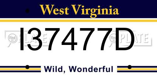 I37477D West Virginia License Plate