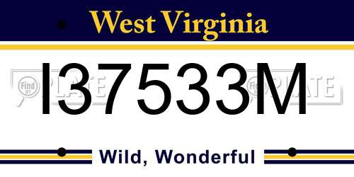 I37533M West Virginia License Plate