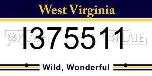 I375511 West Virginia License Plate