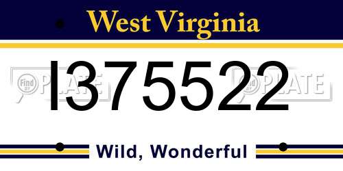 I375522 West Virginia License Plate