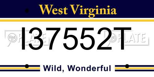 I37552T West Virginia License Plate